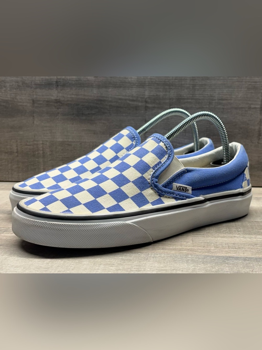 Vans Classic Slip-On Blue White Checkerboard Men 5 Women 6.5 Shoes